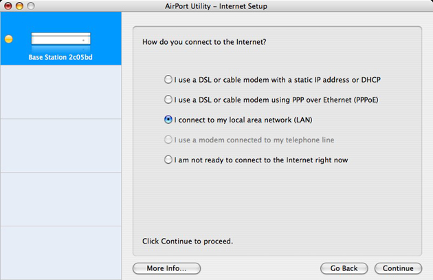 access the settings for my mac airport